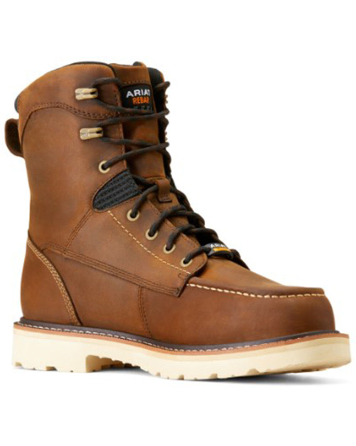 Image #1 - Ariat Men's 8" Rebar Lift Distressed Work Boots - Composite Toe, Brown, hi-res