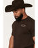 Image #2 - Cody James Men's Embroidered Text Short Sleeve Graphic T-Shirt, Dark Brown, hi-res