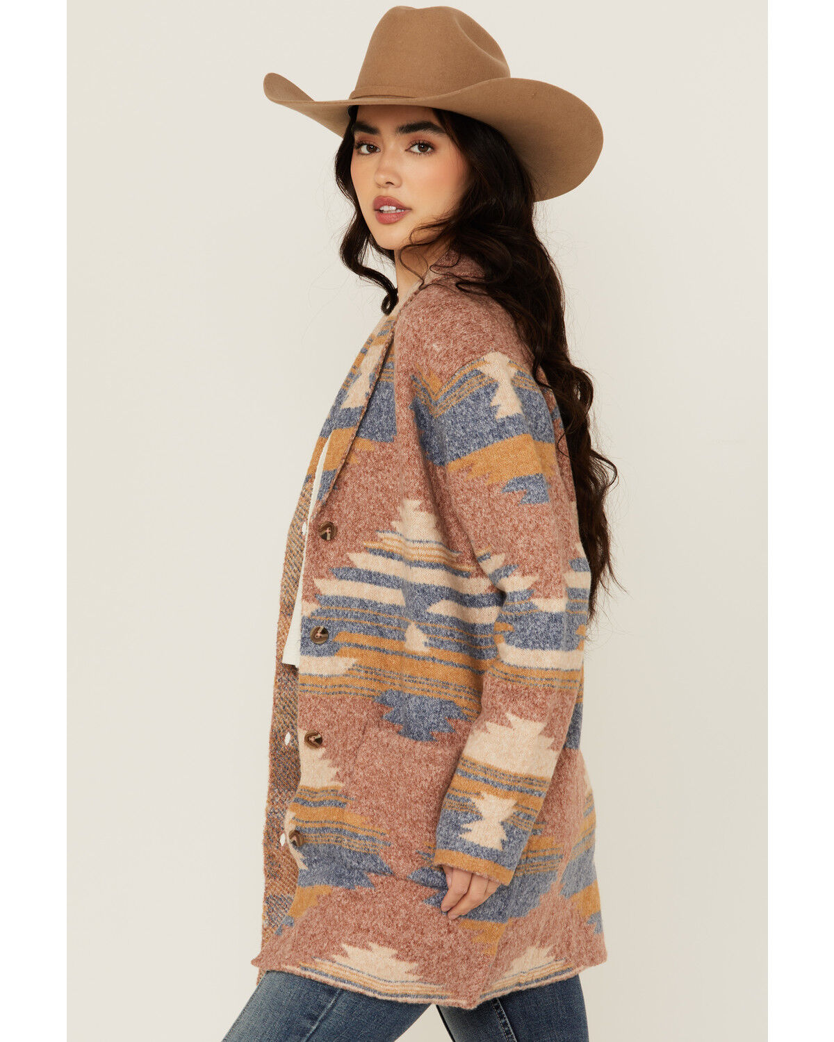 Image #1 - Idyllwind Women's Crosswind Southwestern Print Cardigan, Sand, hi-res