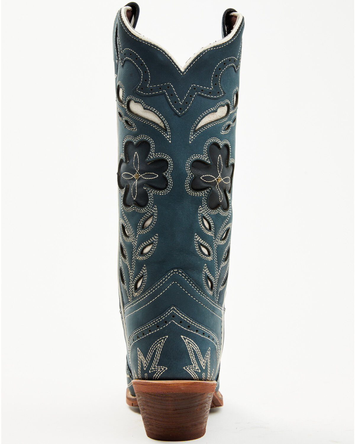 Image #5 - Laredo Women's Floral Underlay Western Boots - Snip Toe, Dark Blue, hi-res