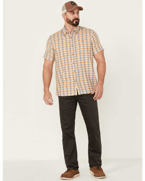 Image #2 - North River Men's Cozy Cotton Plaid Short Sleeve Button Down Western Shirt , Mustard, hi-res