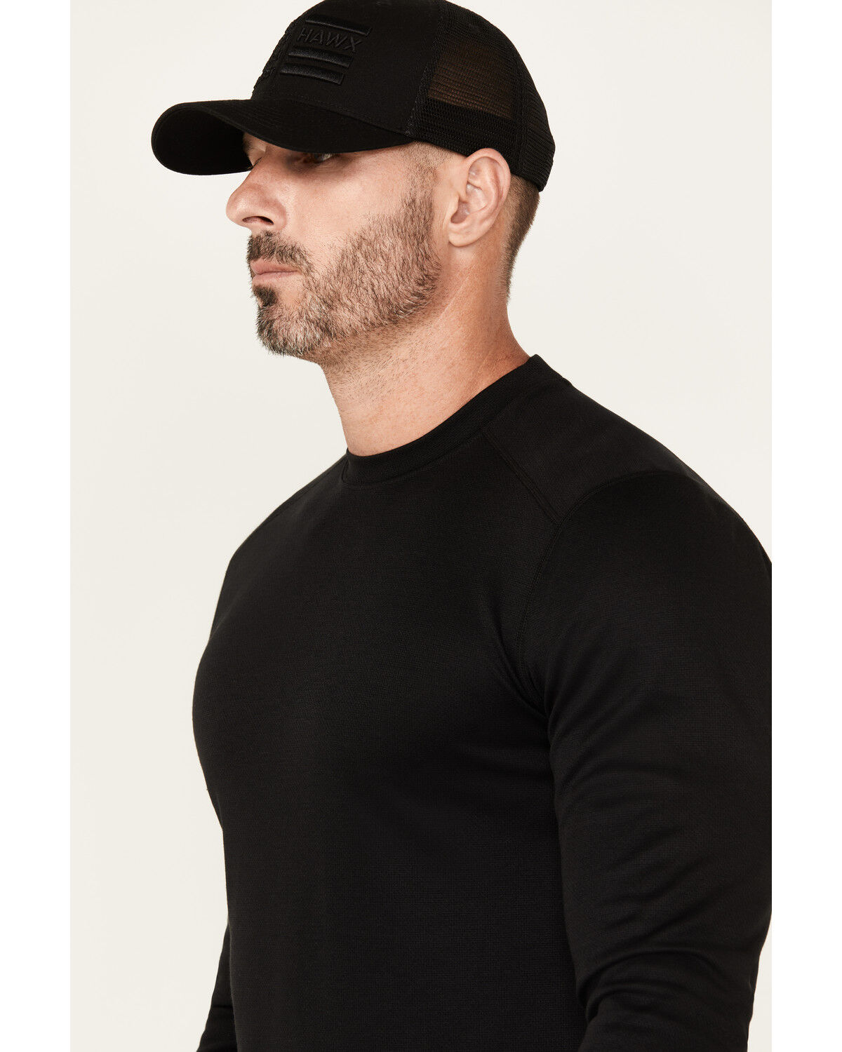 Image #2 - Hawx Men's Midweight Base Layer Long Sleeve Top, Black, hi-res