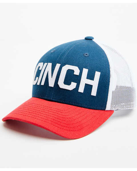Image #1 - Cinch Boys' Logo Ball Cap, Red/white/blue, hi-res