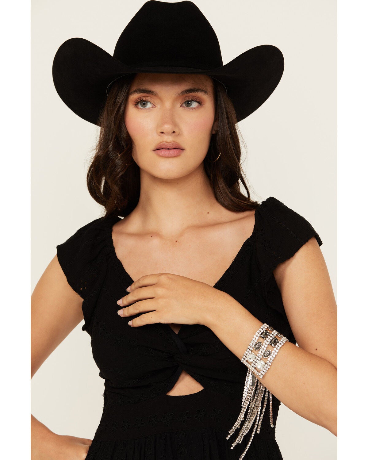 Wonderwest Women's Faith Fringe Rhinestone Bracelet, Silver, hi-res