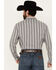 Image #4 - Blue Ranchwear Men's Freestone Striped Print Long Sleeve Snap Western Shirt, Light Grey, hi-res