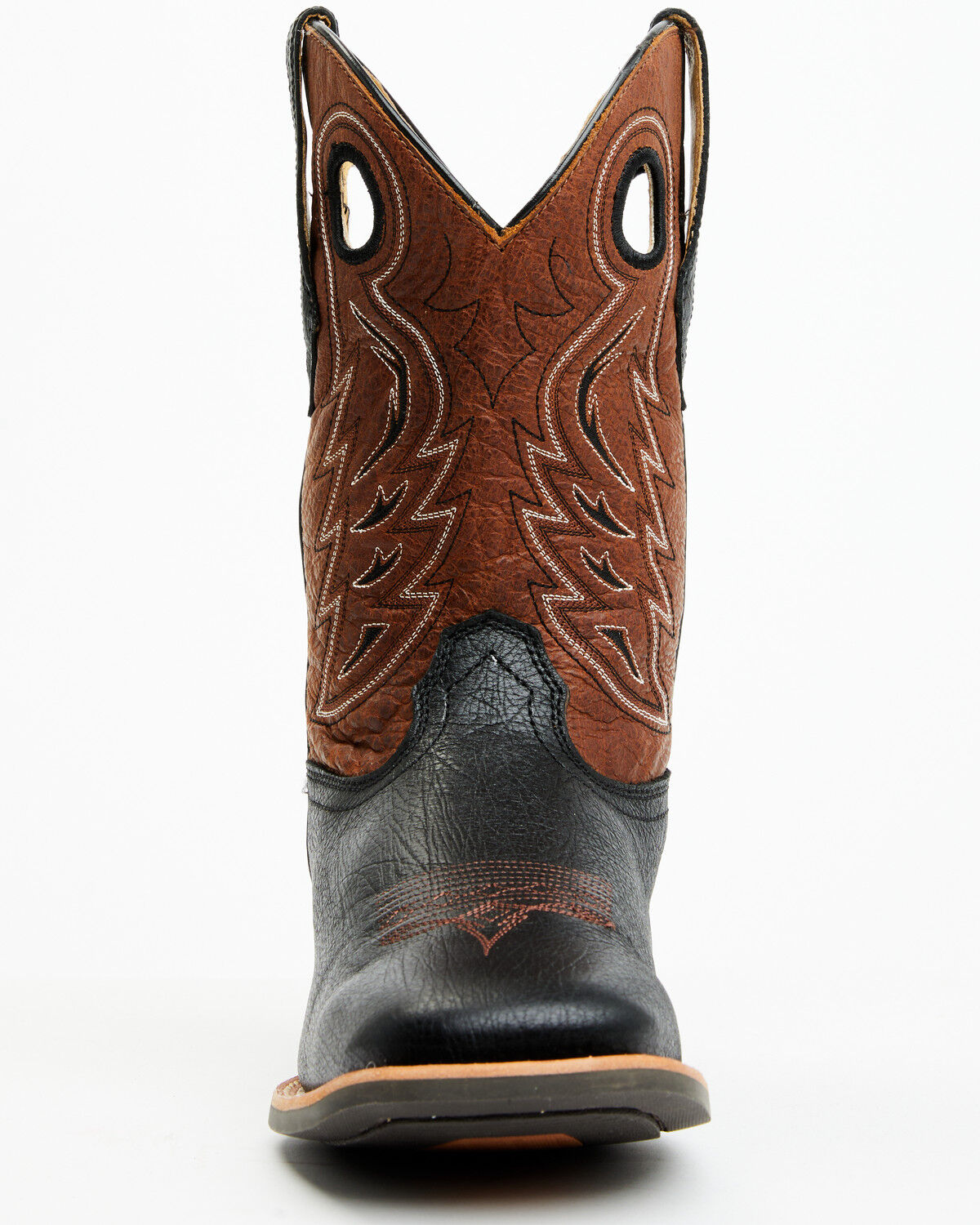 Image #4 - RANK 45® Men's Warrior Performance Western Boots - Broad Square Toe, Black/brown, hi-res