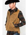Image #1 - Outback Trading Co Men's Sawbuck Flannel Lined Oilskin Zip-Front Vest, Tan, hi-res