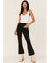 Wrangler X Fender Women's Wrock Cropped Flare Jeans, Black, hi-res