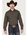 Image #1 - Gibson Men's Fleur de Lis Floral Print Long Sleeve Button-Down Western Shirt, Navy, hi-res