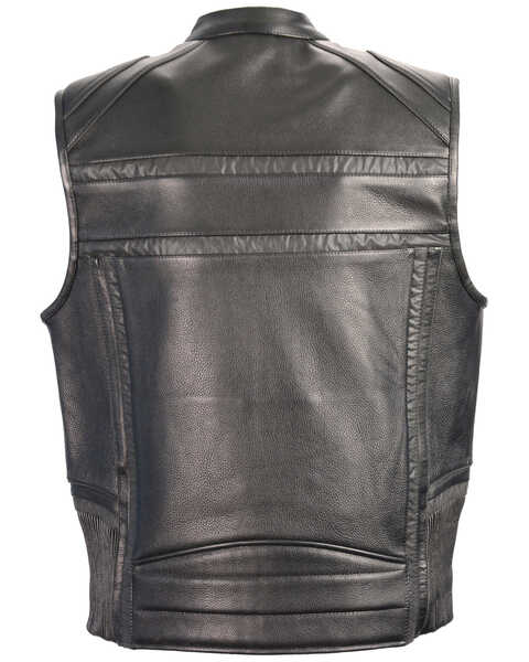Image #3 - Milwaukee Leather Men's Reflective Band & Piping Zip Front Vest - 4X, Black, hi-res