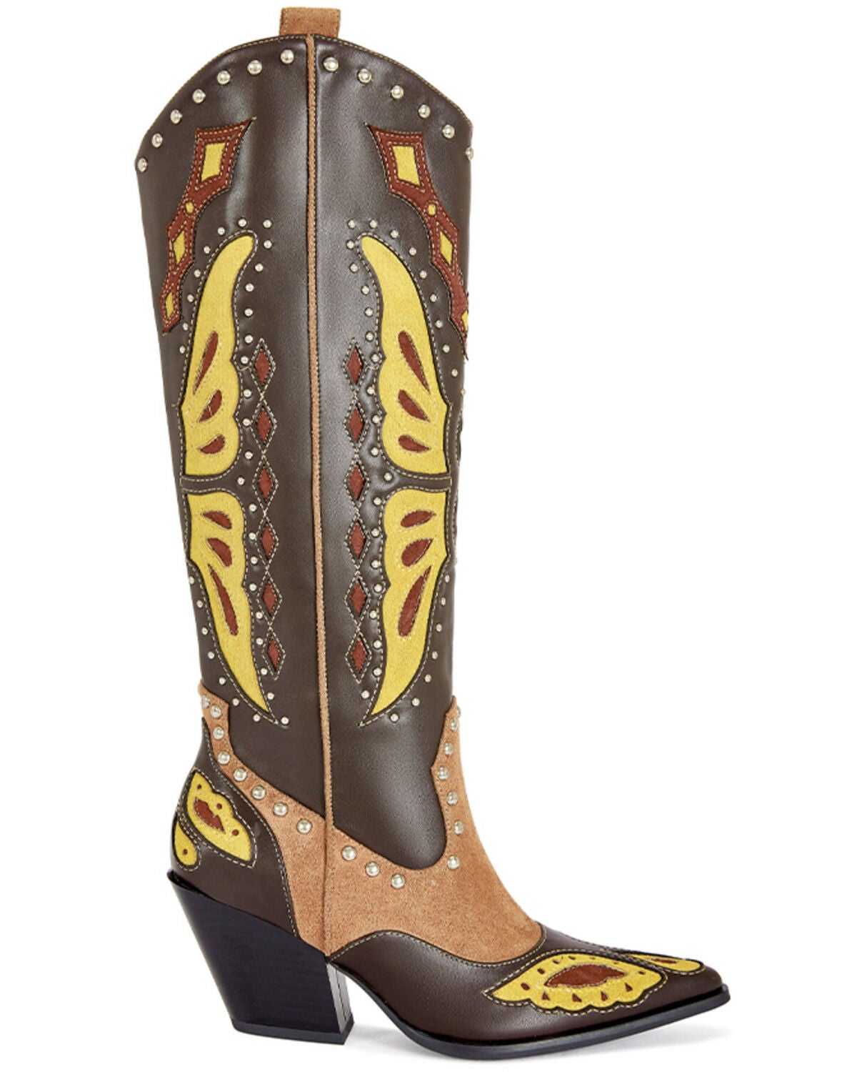 Image #2 - Azalea Wang Women's Flutter Tall Fashion Boots - Round Toe, Brown, hi-res