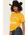 Image #2 - Shyanne Women's Sunshine and Whiskey Short Sleeve Tie-Front Graphic Tee, Gold, hi-res