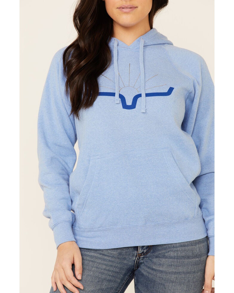 Kimes Ranch Women's Light Blue Sunrise Logo Graphic Hoodie Sheplers