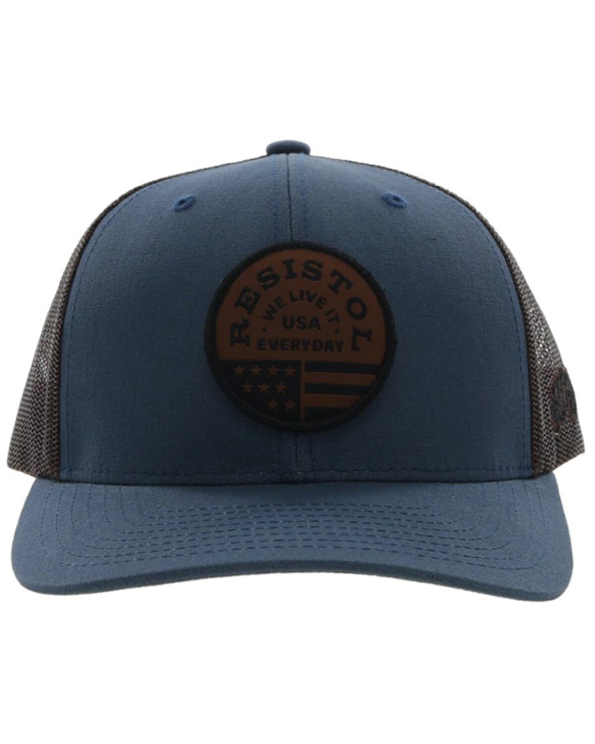 Image #3 - Hooey Men's Resistol Round Patch Trucker Cap, Blue, hi-res