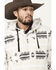 Image #2 - Cinch Men's Southwestern Henley Hooded Sweatshirt, Cream, hi-res