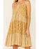 Talisman Women's Tiered Border Print Slip Dress, Mustard, hi-res