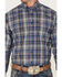 Image #3 - Cinch Men's Plaid Print Long Sleeve Button Down Western Shirt , Royal Blue, hi-res
