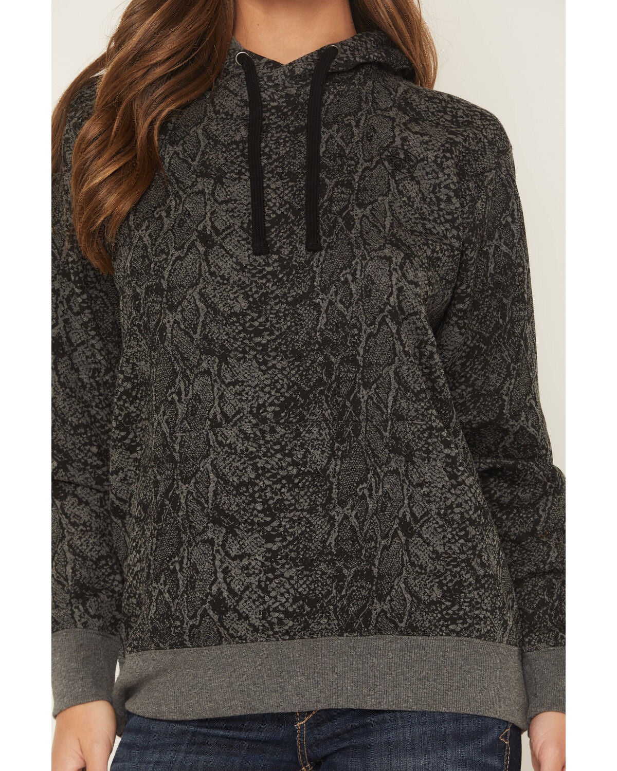 Image #3 - Ariat Women's Snake Sheen Hoodie, Black, hi-res