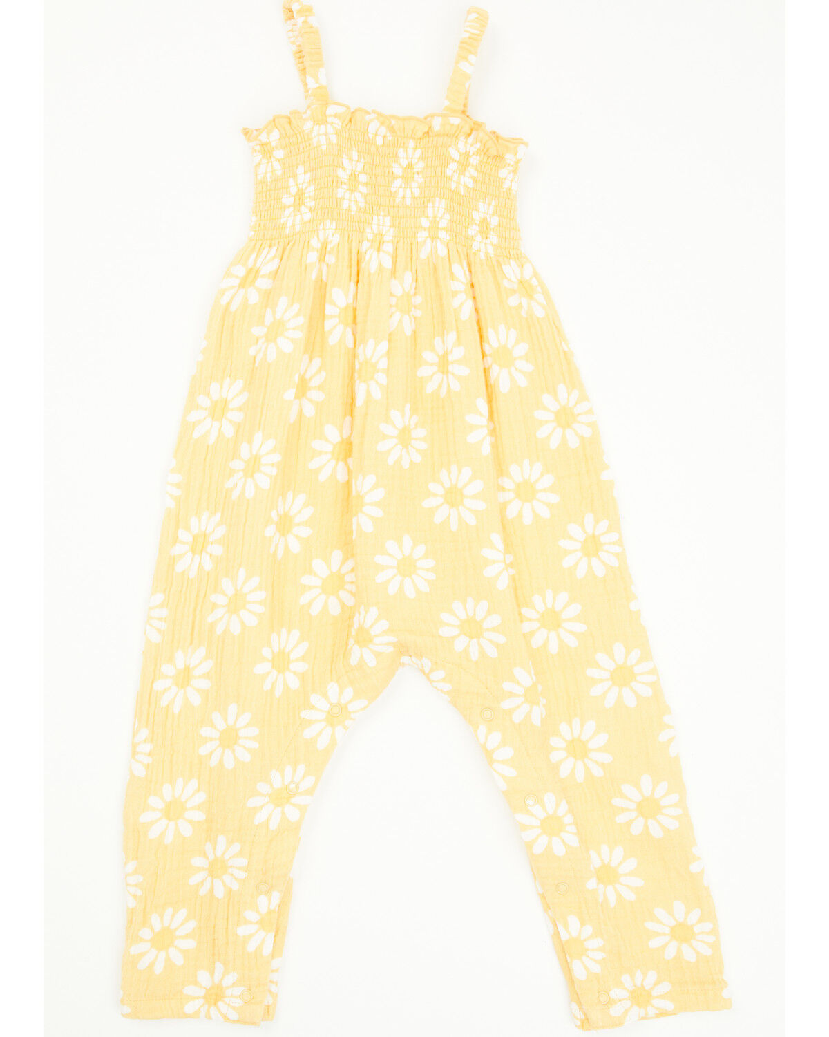 Image #1 - Angel Dear Infant Girls' Daisy Sleeveless Snap Onesie, Yellow, hi-res