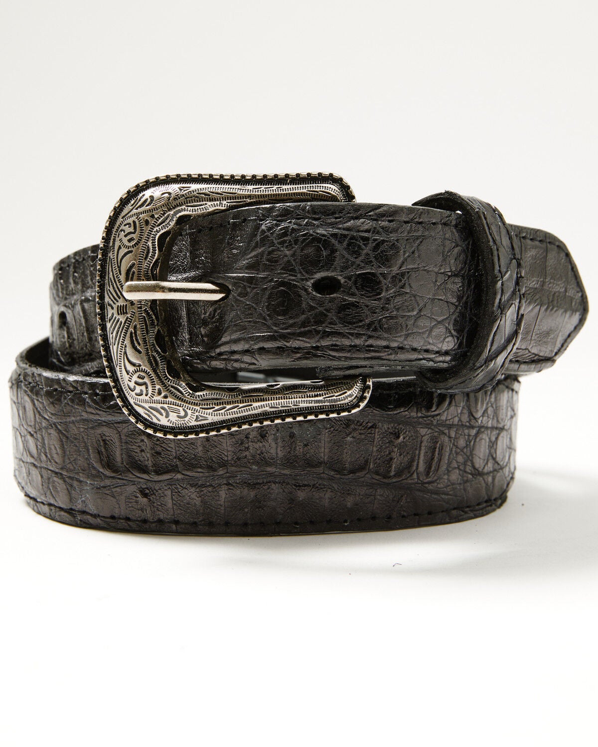Cody James Men's Amarillo Exotic Caiman Leather Belt, Black, hi-res