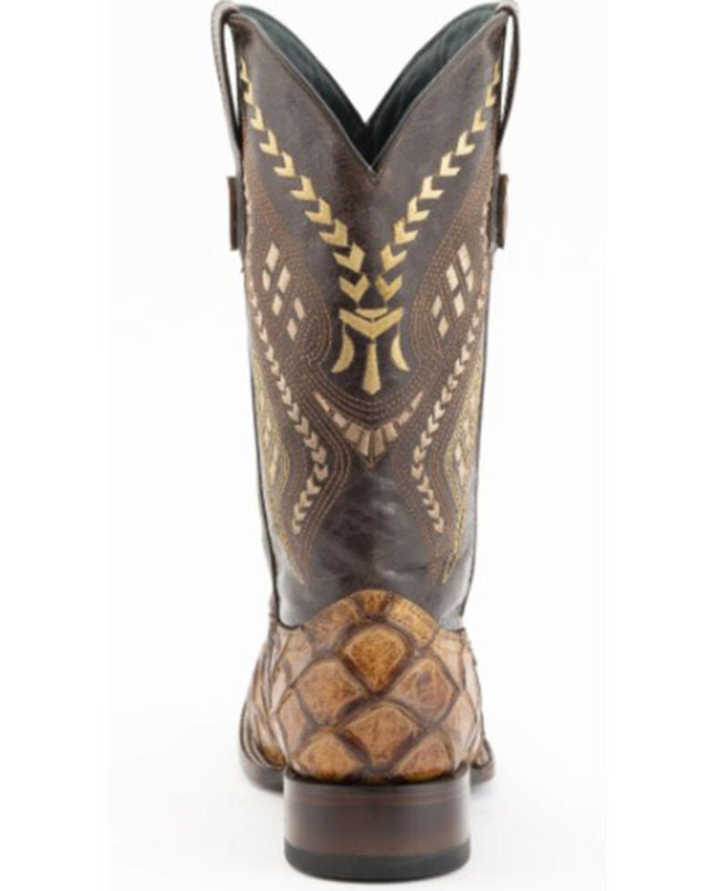 Ferrini Men's Bronco Pirarucu Print Western Boots Broad Square Toe