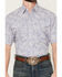 Image #3 - Ely Walker Men's Paisley Print Short Sleeve Snap Western Shirt, Blue, hi-res