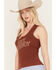 Image #2 - White Crow Women's Hey Cowboy Ribbed Graphic Tank, Rust Copper, hi-res