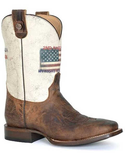 Image #1 - Roper Men's My Right Concealed Carry Western Boots - Square Toe, Brown, hi-res