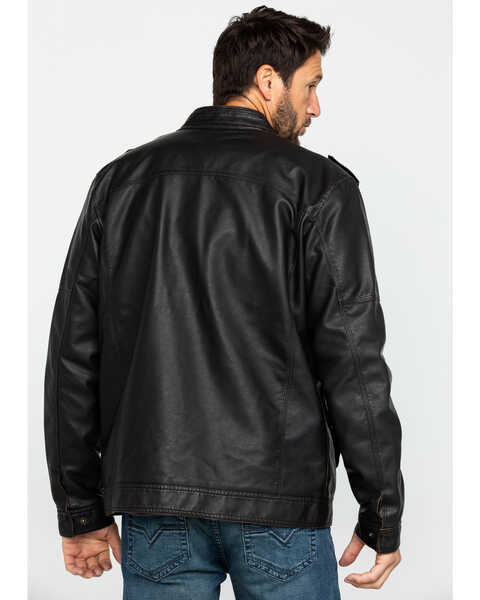 Image #2 - Cody James Men's Backwoods Distressed Faux Leather Moto Jacket , , hi-res