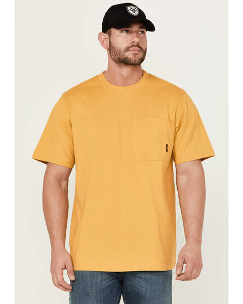 Hawx Men's Short Sleeve Solid Knit Forge Work T-Shirt, Honey, hi-res