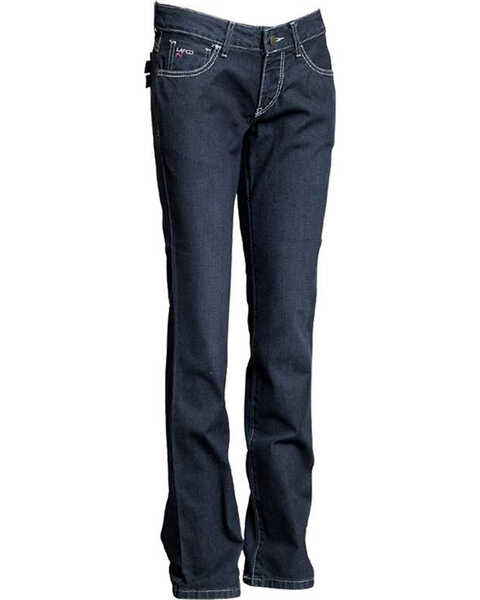 Image #4 - Lapco Women's FR Modern Fit Jeans - Straight Leg , Dark Blue, hi-res