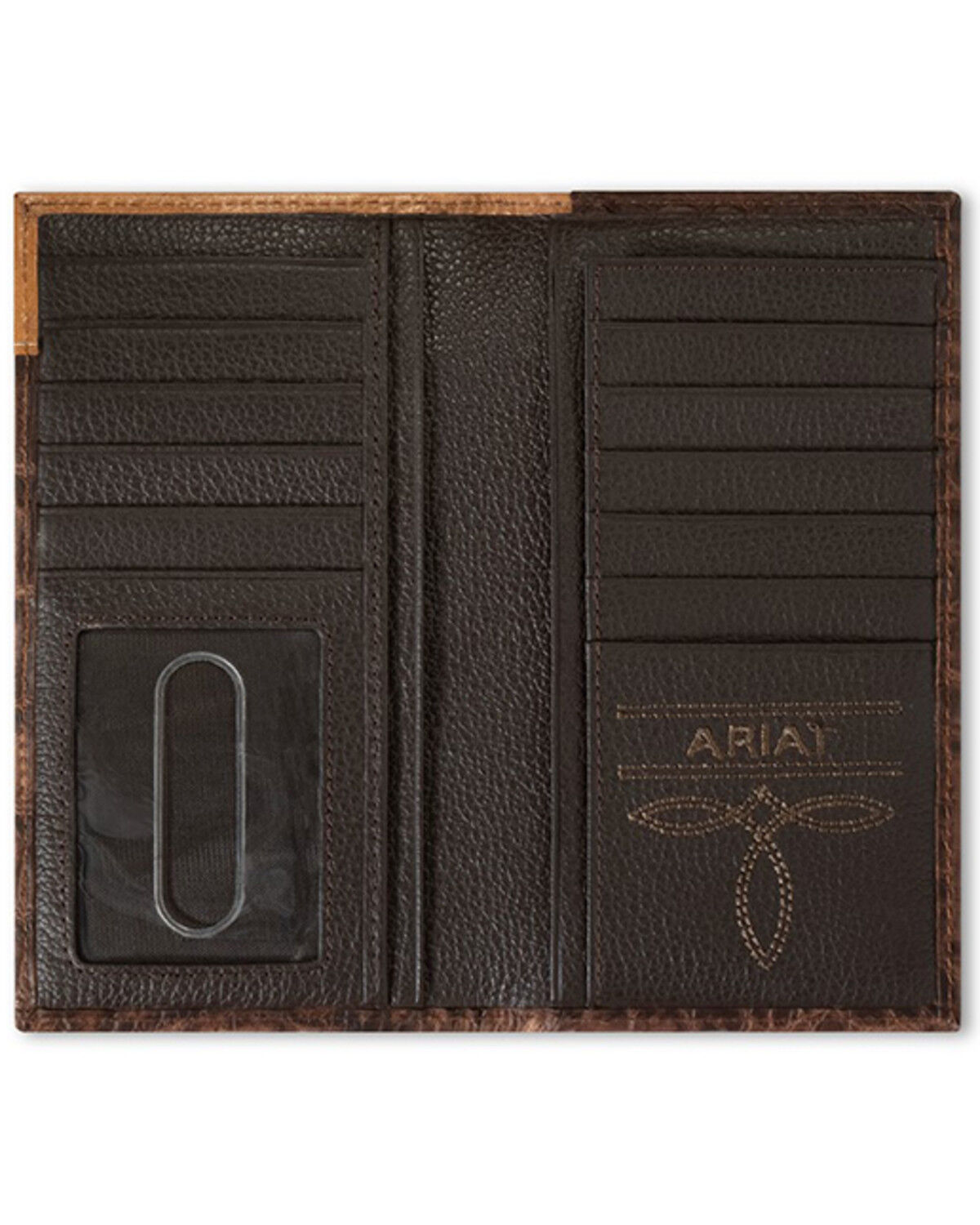 Image #2 - Ariat Men's Floral Embossed Bi-Fold Rodeo Wallet, Brown, hi-res