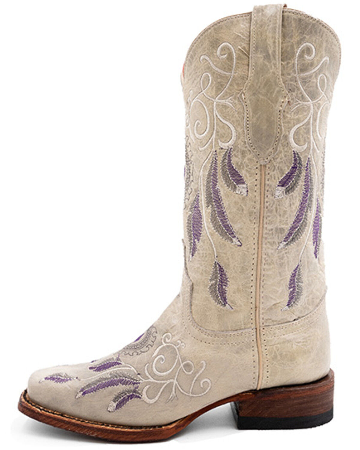 Image #3 - Ferrini Women's Dreamer Western Boots - Square Toe, Cream, hi-res