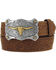 Tony Lama Boys' Little Texas Belt and Buckle , Brown, hi-res