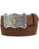 Tony Lama Boys' Brown Little Texas Belt and Buckle , Brown, hi-res