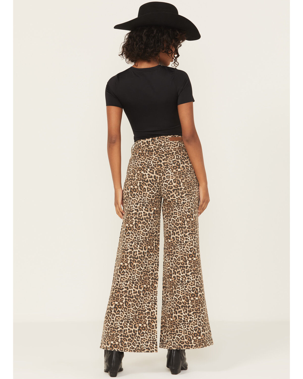 Image #3 - Cello Women's Leopard Print High Rise Wide Leg Jeans, Leopard, hi-res
