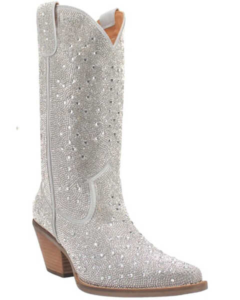 Dingo Women's Silver Dollar Western Boots - Pointed Toe , Silver, hi-res