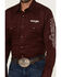 Image #3 - Wrangler Men's Logo Solid Long Sleeve Snap Western Shirt - Tall, Wine, hi-res