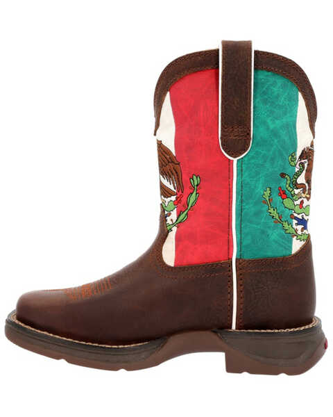 Image #3 - Durango Toddler Boys' Lil' Rebel Mexican Flag Western Boots - Broad Square Toe , Brown, hi-res
