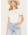 Image #2 - Wrangler Women's Boot Barn Exclusive Sun Graphic Ringer Tee, Ivory, hi-res