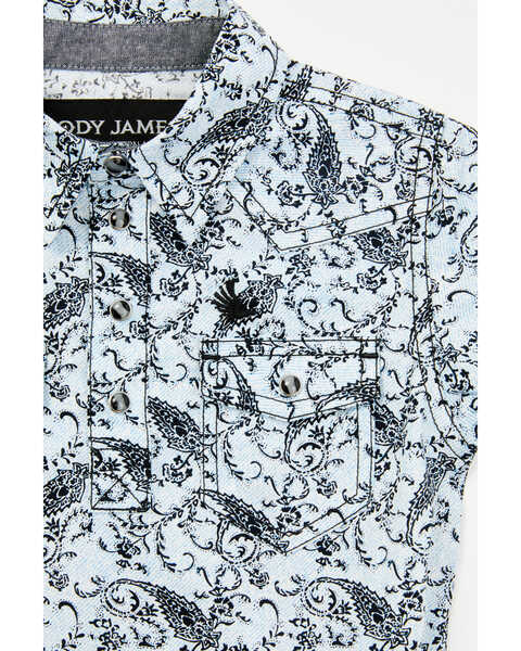Image #2 - Cody James Infant Boys' Paisley Print Short Sleeve Snap Onesie, Navy, hi-res