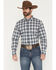 Image #1 - Cody James Men's Tennessee Trail Plaid Print Long Sleeve Button-Down Stretch Western Shirt, Blue, hi-res