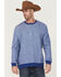 RANK 45 Men's Drover 1/4 Snap Front French Terry Long Sleeve Shirt, Blue, hi-res
