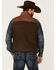Image #4 - Scully Men's Vintage Brown Trimmed Leather Zip-Front Vest, Brown, hi-res