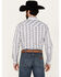 Rough Stock by Panhandle Men's Southwestern Print Long Sleeve Pearl Snap Western Shirt, Blue, hi-res