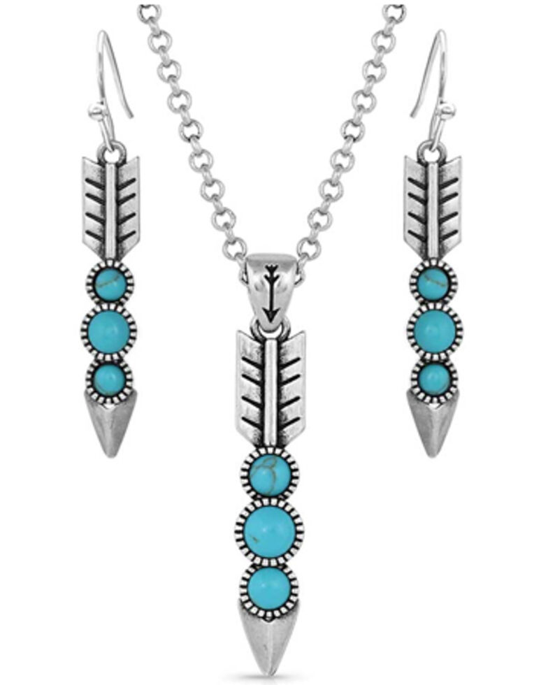 Montana Silversmiths Women's Free Falling Silver Arrow Jewelry Set, Silver, hi-res