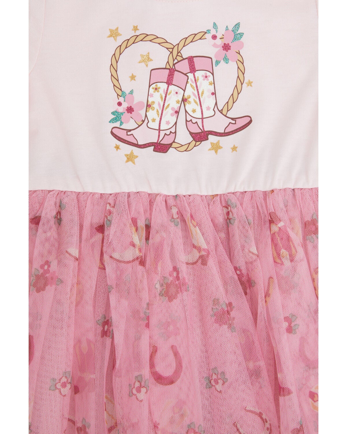 Image #2 - Sugar California Toddler Girls' Cowboy Boot Long Sleeve Tutu Dress, Pink, hi-res