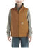 Image #1 - Carhartt Little Boys' Canvas Sherpa Lined Vest, Medium Brown, hi-res