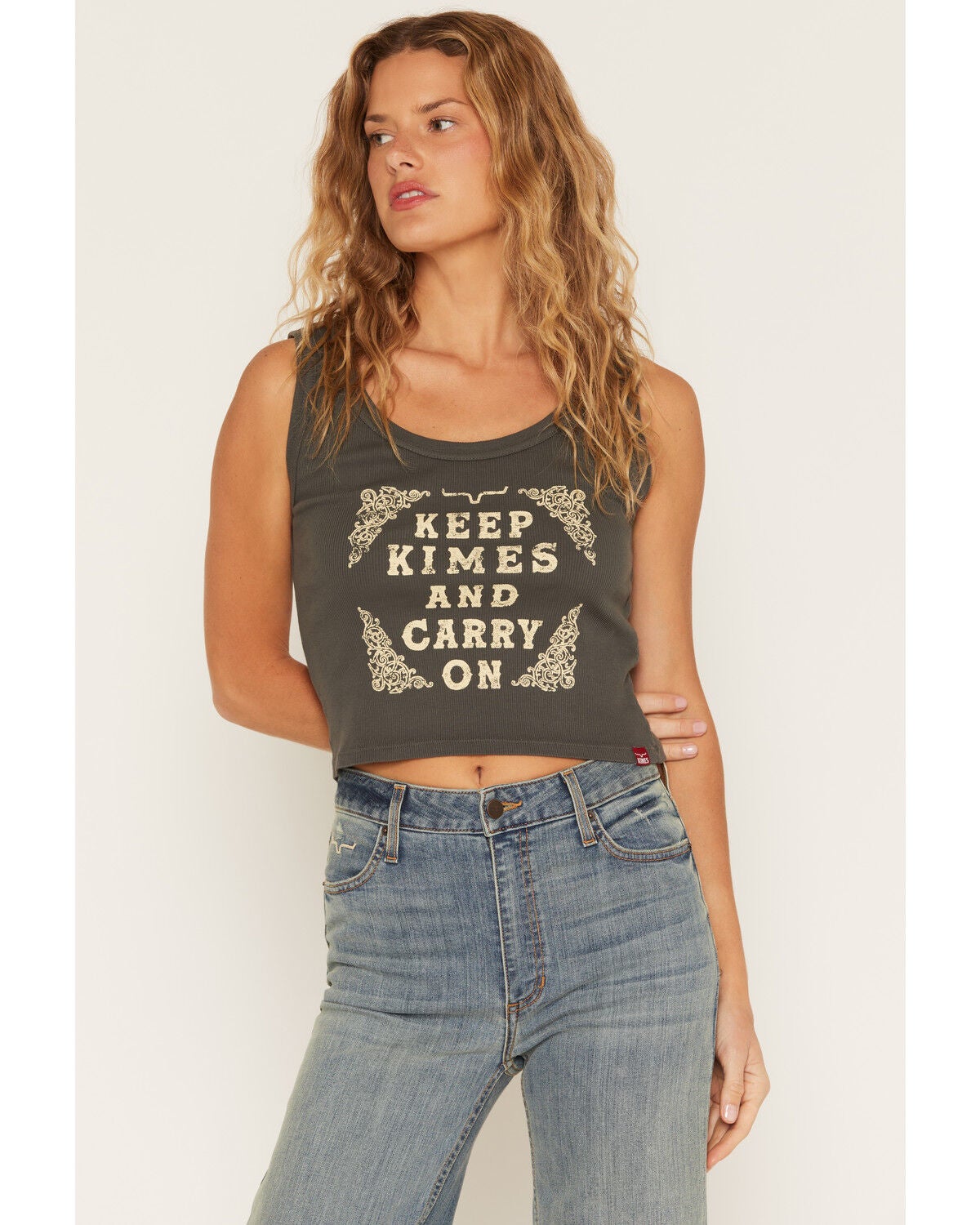 Image #1 - Kimes Ranch Women's Keep Kimes and Carry On Graphic Tank, Black, hi-res