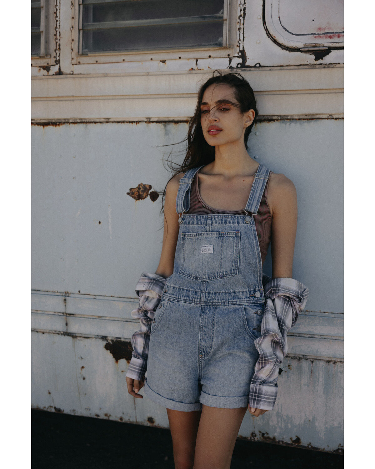 Image #1 - Levi's Women's Light Wash Vintage Shortalls, Light Wash, hi-res